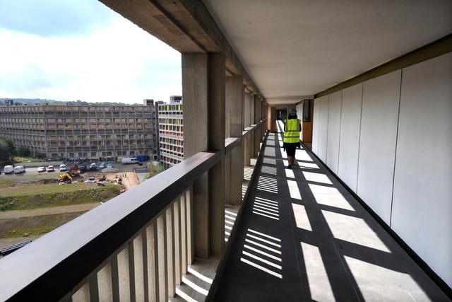 The walkways at Park Hill flats in Sheffield, called the Streets in the Sky amid the optimism that surrounded the council estate when it was new.
