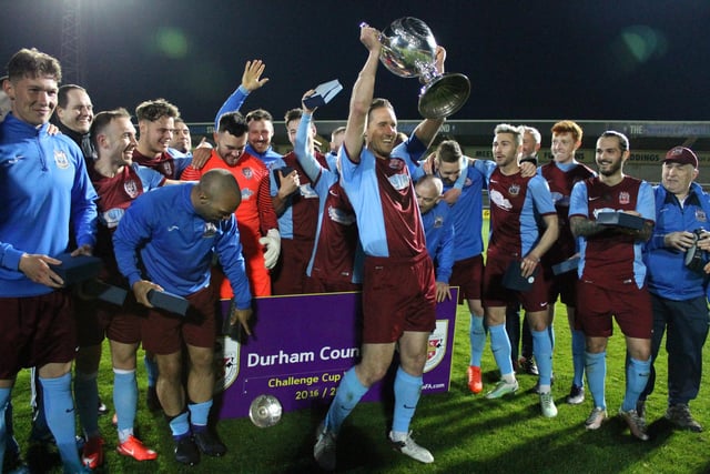Winning the Durham Challenge Cup and the League Cup in a matter of days. The far stand at Hartlepool was full of Shields fans, and great to see, then we romped to a 5-0 win over our Shields derby rivals.