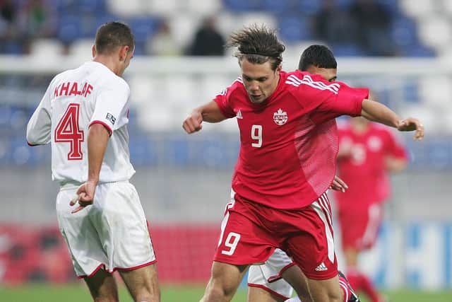Ryan Gyaki in action for Canada during the FIFA World Youth Championship in 2005 (photo by Phil Cole/Getty Images).
