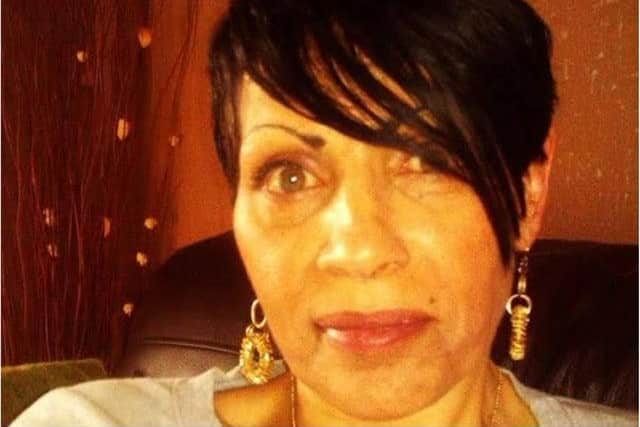 Pictured is Simone Hancock, aged 55, of Ravescroft Place, Stradbroke, Sheffield, who was allegedly murdered in her flat.