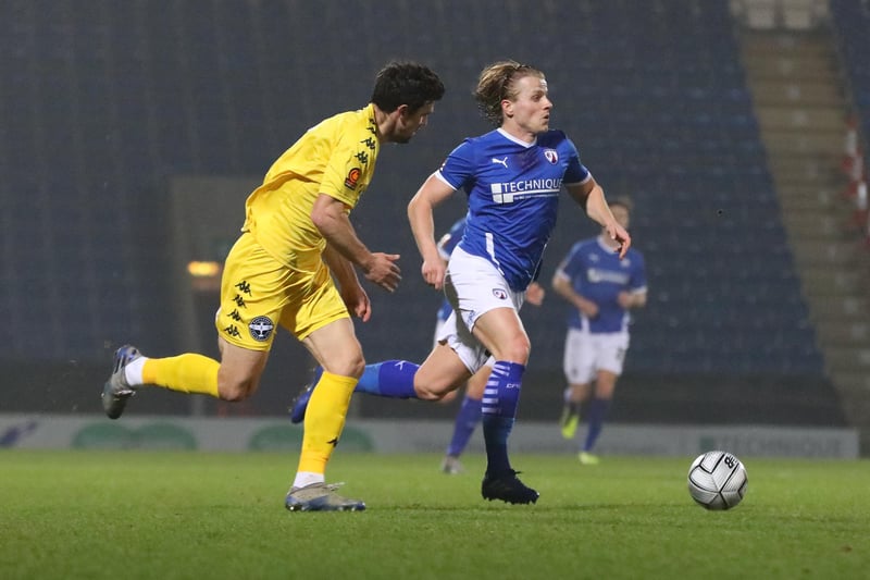 Tom Whelan returned to the starting line-up in Chesterfield's late win against Eastleigh. Picture: Tina Jenner.