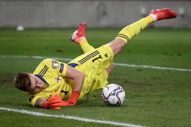 Northern Ireland and Sheffield Wednesday goalkeeper, Bailey Peacock-Farrell, was unhappy with the referee this weekend. (Photo by FABRICE COFFRINI/AFP via Getty Images)