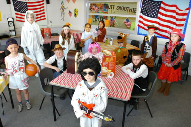 Pupils got dressed up as Americans in their version of the American Diner. Remember this from 12 years ago?