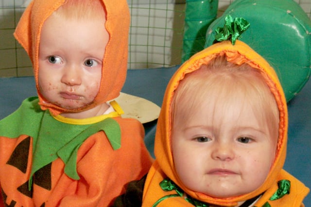 Halloween fun at Hucknall Leisure centre in 2006
Olivia Devlin and Alycia Knell, both aged one, dressed as pumpkins
