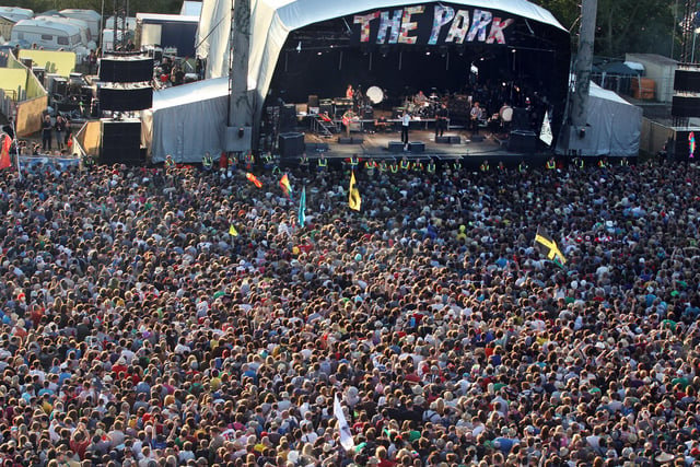 Pulp attracted an enormous crowd to their secret set at the Glastonbury Festival in 2011.