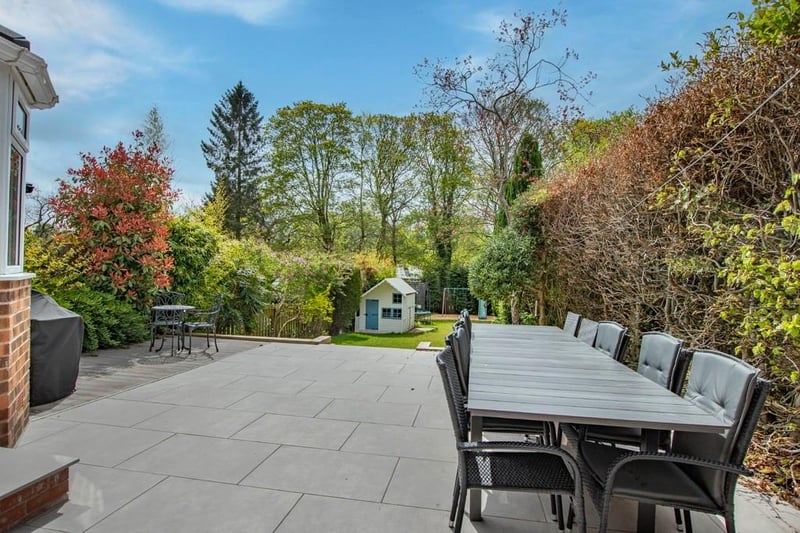 The patio provides the ideal space for a spot of alfresco dining.