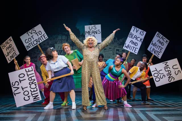 Brenda Edwards, centre, and the cast of Hairspray