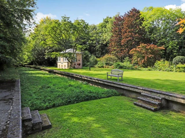 Original platform and tracks now a wonderful garden