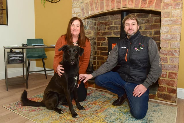 Darren Bates and his wife Pamela, with their dog Olive, set up a pet cremation service, Roxy's Rainbow, based in Greatham Street, Hartlepool.