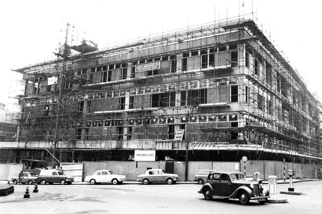 Cole Brothers Limited, Department Store, Barker's Pool, Sheffield, was under construction in April 1963