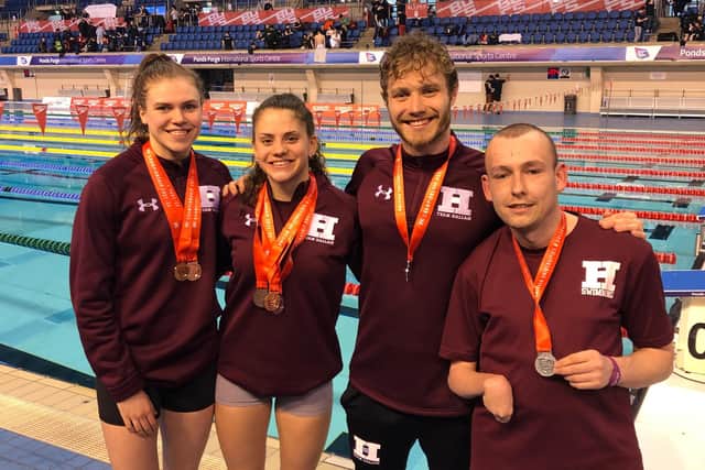 Medallists representing Sheffield Hallam University, from left to right: Kate Clifton, Beth Dennis, Jay Lelliot and Joseph Clark.