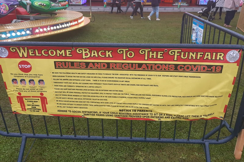 COVID regulations are at the forefront of the Burntisland Shows, with fences to guide people around the stalls and rides across the Links