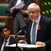 Prime Minister Boris Johnson speaking in the House of Commons in London on November 2, 2020 (Photo by JESSICA TAYLOR / various sources / AFP).