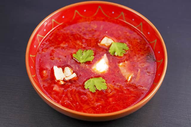 Cafe Kalyna, a new Ukrainian social enterprise cafe, has opened on Abbeydale Road, Sheffield. Pictured is borscht - a Ukrainian beetroot soup. Picture Scott Merrylees