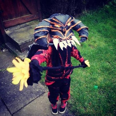 Brody, five, looking menacing as Balrog from Lord of the Rings.