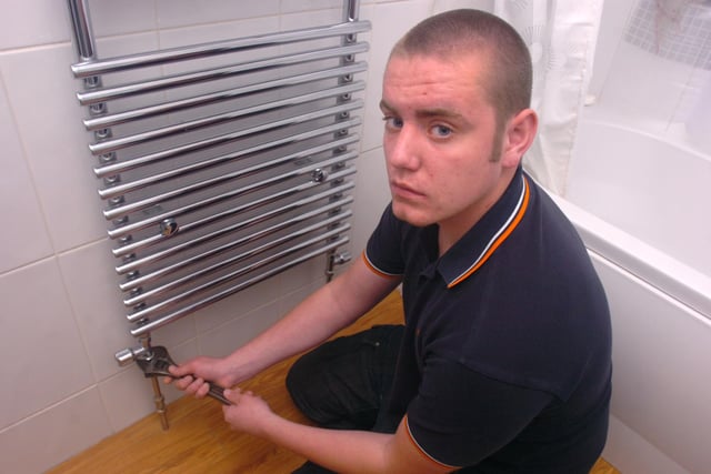 Pictured at his home on  Parkstone Delph, Charnock, Sheffield in 2008 was trainee plumber  Andrew Strike.