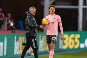 Chris Wilder watches Ethan Ampadu during Sheffield United's Premier League fixture at Crystal Palace: Paul Terry/Sportimage