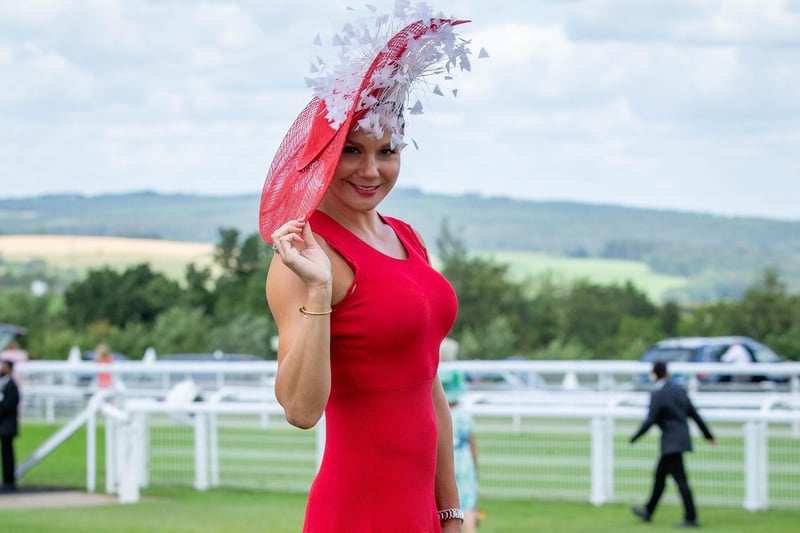 Ladies Day at Qatar Goodwood Festival, Goodwood on 29th July 2021
Pictured:  Jenny Pacey from London
Picture: Habibur Rahman