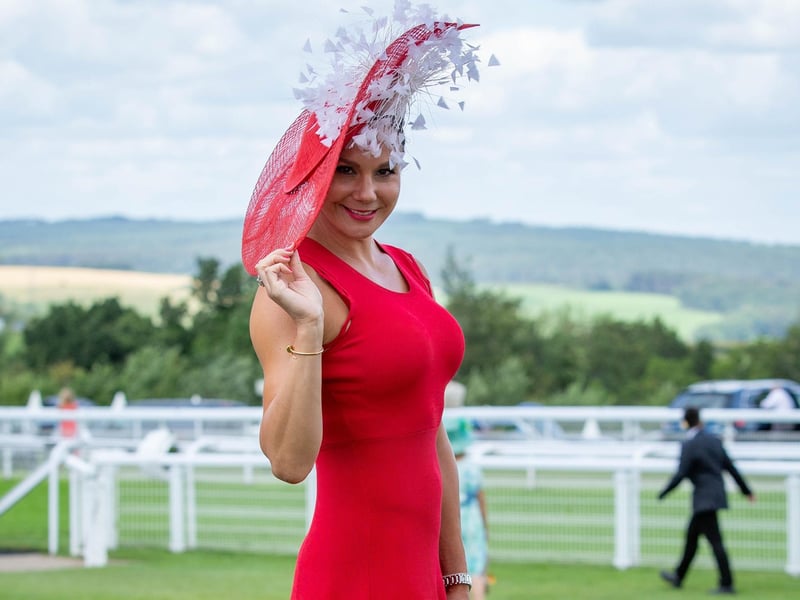 Ladies Day at Qatar Goodwood Festival, Goodwood on 29th July 2021
Pictured:  Jenny Pacey from London
Picture: Habibur Rahman