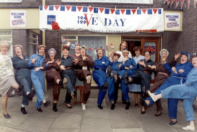 Staff at Springwood Nursing Home, Herries Road, celebrate the anniversary of VE Day on May 8, 1995