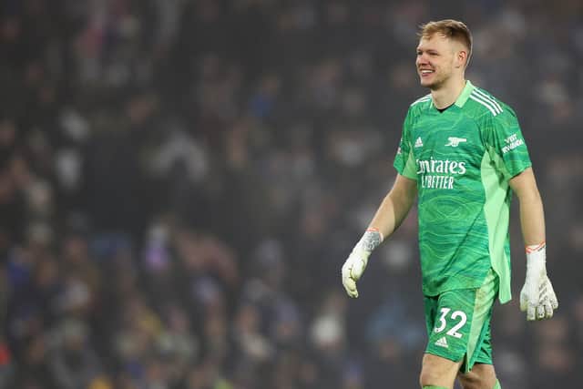 Former Sheffield United goalkeeper Aaron Ramsdale now plays for Arsenal and England (Photo by Naomi Baker/Getty Images)