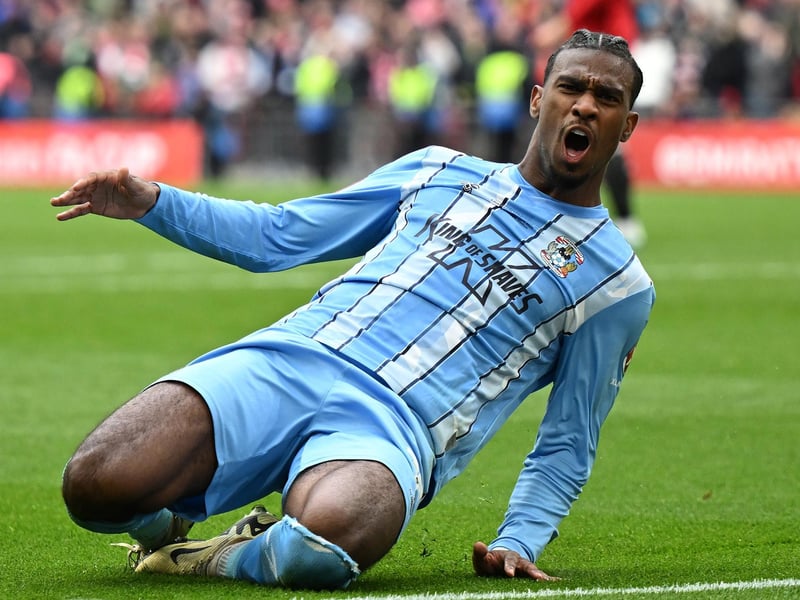 The Coventry star scored a huge 9.8 rating after scoring a brace against his side's 3-2 win over Oxford United