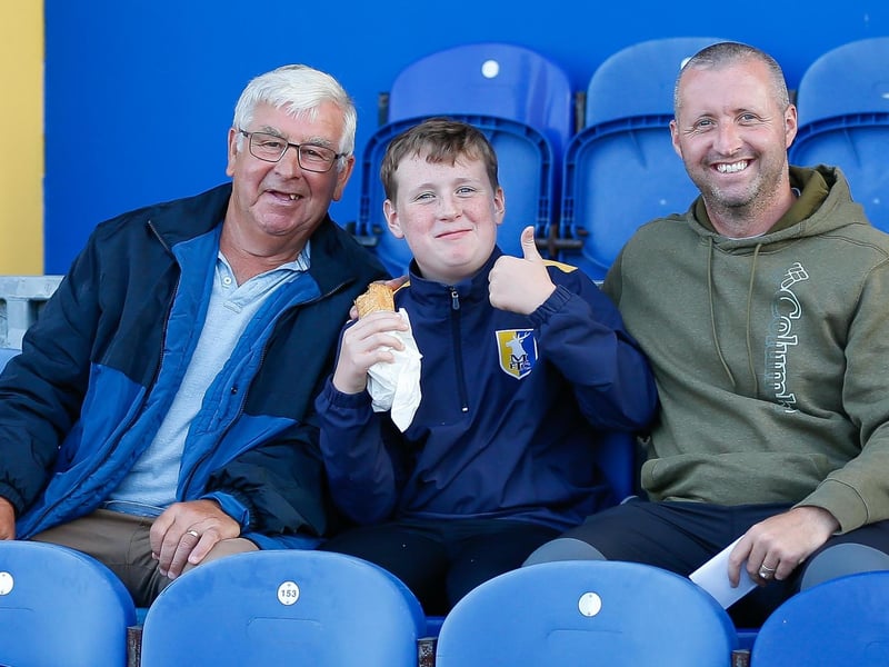 Mansfield Town fans in the stands ahead of their side's defeat to Preston North End.