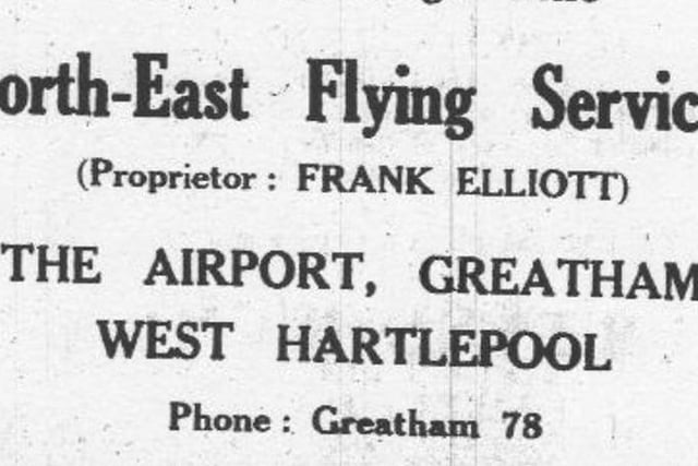 An North East Flying Services advert for short excursion flights to view the 1949 Durham County Show from the air.