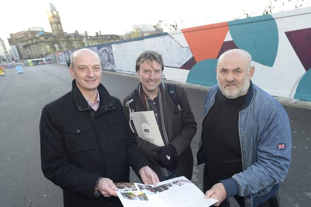 Martin Gorman, Dr David Clarke and Ron Clayton of the Friends of Sheffield Castle. Picture: Dean Atkins.