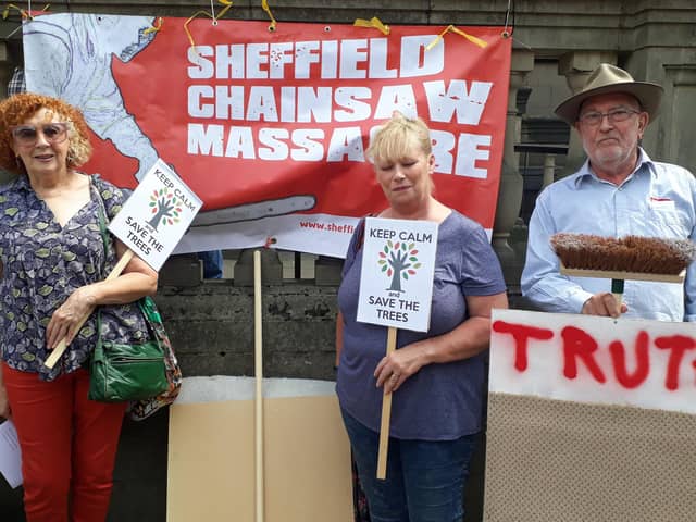 Protesters were opposed to the hugely controversial street tree-felling programme by Sheffield City Council