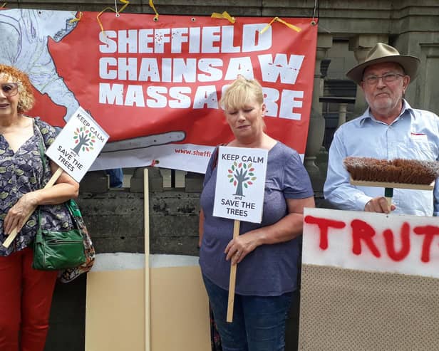 Protesters were opposed to the hugely controversial street tree-felling programme by Sheffield City Council