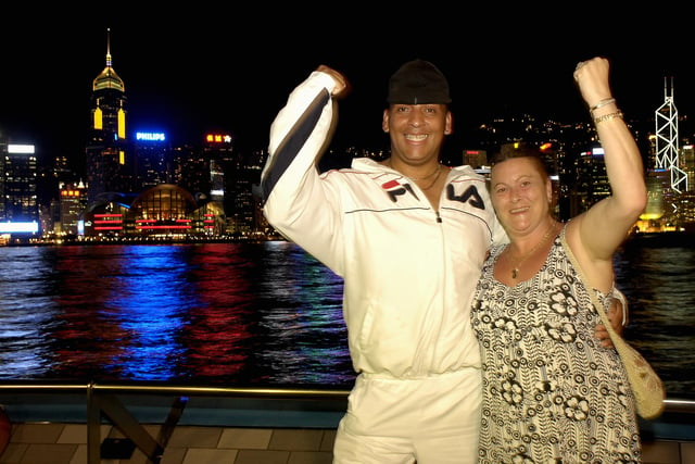 Kevin White and Diane Roberts, from Bedhampton, enjoy a night out in Hong Kong.