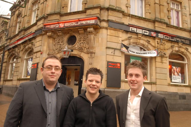 In 2008 Lindsey Lowde, Manager of the Red on the Square was pictured with Richard Wells and Scott Jordan outside the pub which has been awarded a five stars rating for food and cleanliness