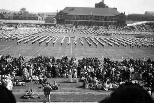 Celebrations at Bramall Lane Football Ground to commemorate the coronation of King George VI in May 1937