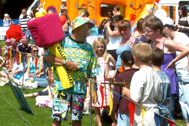 An It's a Knockout challenge was held in aid of the Children Today charity in July 2008. TV presenter Timmy Mallett attended - July 2008