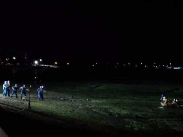 The two women were rescued at around 10pm after a two-hour operation. Picture: David George