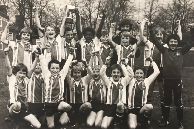 Junior Blades celebrate a cup win in 1981