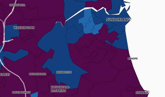 These are the areas of the Sunderland with the highest Covid-19 case rates.