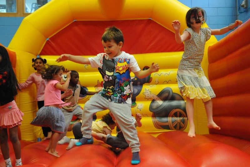 Youngsters have fun on the bouncy castle at the family fun day held at Raich Carter Sports Centre 4 years ago.