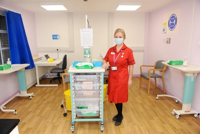 Stephanie Clark, vaccination lead and head of quality and professions, in one of the vaccination bays. She and the rest of the NHS staff will be administering your vaccination. Picture: Sarah Standing (310121-1820)