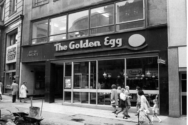 The Golden Egg restaurant, on Fargate, in Sheffield city centre, in May 1973