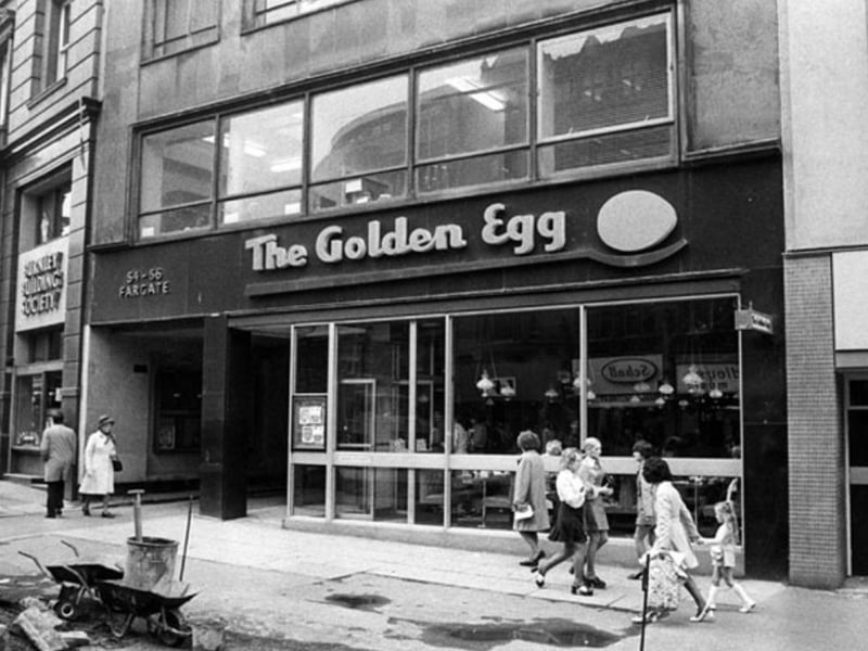 The Golden Egg restaurant, on Fargate, in Sheffield city centre, in May 1973