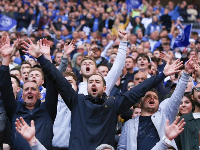 Pompey fans at Wembley in 2019.
