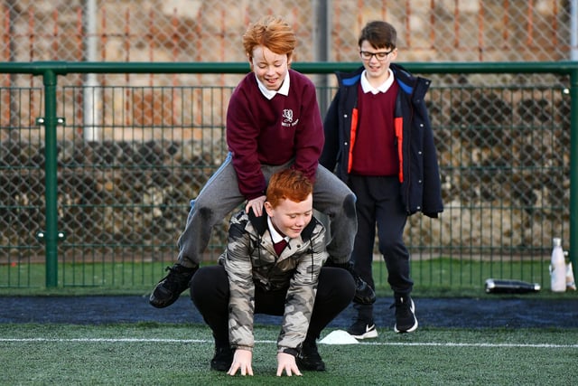 Leap frog is always a fun way to get people active
