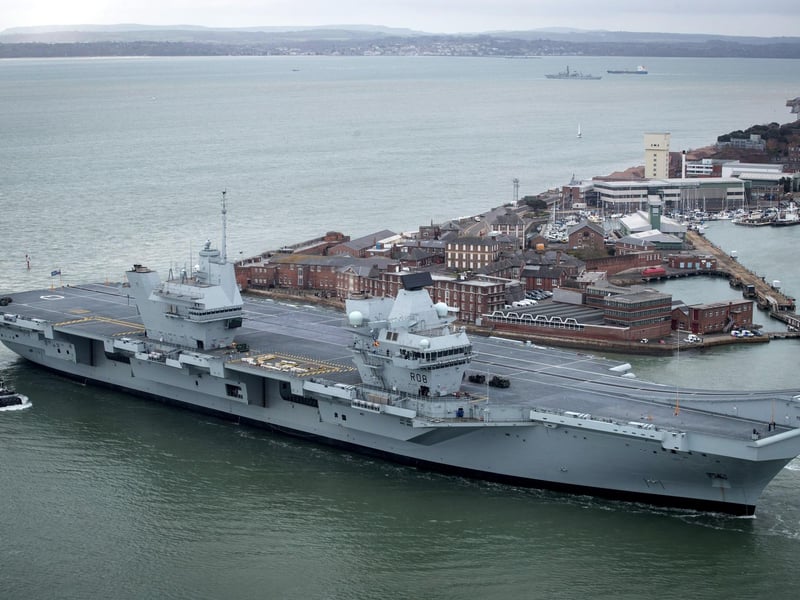 HMS Queen Elizabeth sailed back into her home port of Portsmouth Naval Base on November 21, 2017, following a second set of sea trials. Picture: Matt Cardy/Getty Images