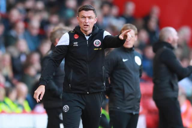 Sheffield United manager Paul Heckingbottom during the draw with Blackpool: Simon Bellis / Sportimage