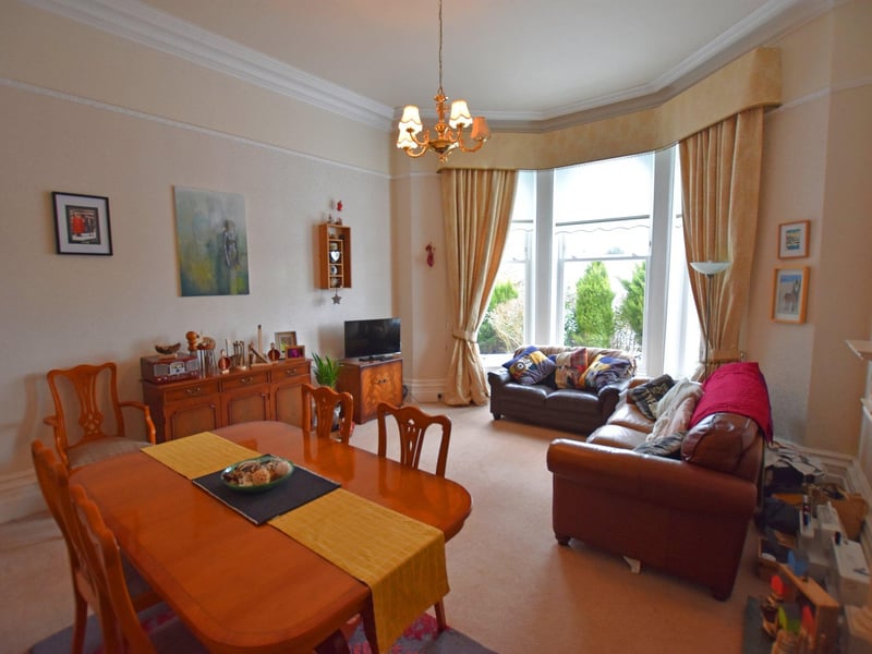 The bay-fronted lounge enjoys stunning views.