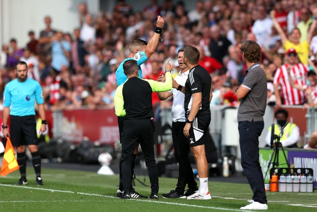 Marsch is sent off after reacting angrily during the Brentford game last month. 