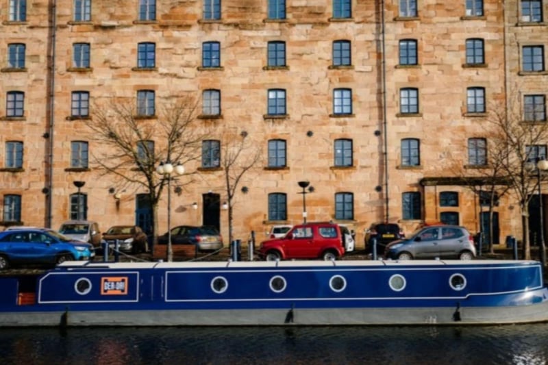 Gerda is moored on Spiers Wharf, near Glasgow City Centre.