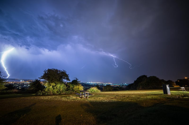 Pictures taken from Portsdown Hill as a storm rolled in over the Solent
